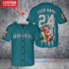 Seattle Mariners Limited Edition World Series Trophy Aqua Baseball Jersey