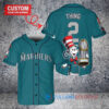 Seattle Mariners x Dr Seuss with World Series Trophy Custom Baseball Jersey Aqua
