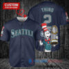 Seattle Mariners x Dr Seuss with World Series Trophy Custom Baseball Jersey Navy