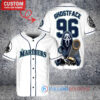 Seattle Mariners x Ghostface Scream Halloween Halloween with World Series Trophy Custom Baseball Jersey White