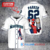 Seattle Mariners x Marvel Spiderman with Trophy Custom Baseball Jersey White