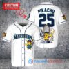 Seattle Mariners x Pikachu Pokemon with Trophy Custom Baseball Jersey White