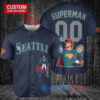 Seattle Mariners x Superman DC Comics with Trophy Custom Baseball Jersey Royal