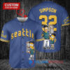 Seattle Mariners x The Simpsons Bart Simpson, Homer Simpson, Lisa Simpson with Trophy Custom Baseball Jersey Royal City Connect
