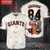 SF Giants Freddy Krueger Halloween World Series Trophy Baseball Jersey Cream