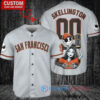 SF Giants Jack Skellington Sally World Series Trophy Baseball Jersey Gray