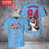 St. Louis Cardinals Freddy Krueger Halloween Baseball Jersey - Light Blue