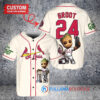 St. Louis Cardinals x Baby Groot Marvel Guardians Of The Galaxy with Trophy Custom Baseball Jersey Cream