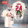 St. Louis Cardinals x Baby Yoda Star Wars The Mandalorian with Trophy Custom Baseball Jersey Cream