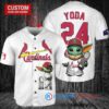 St. Louis Cardinals x Baby Yoda Star Wars The Mandalorian with Trophy Custom Baseball Jersey White