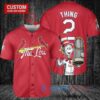 St. Louis Cardinals x Dr Seuss with World Series Trophy Custom Baseball Jersey Red City Connect