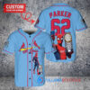St. Louis Cardinals x Marvel Spiderman with Trophy Custom Baseball Jersey Light Blue