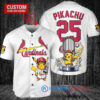 St. Louis Cardinals x Pikachu Pokemon with Trophy Custom Baseball Jersey White