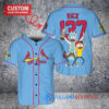 St. Louis Cardinals x Rick and Morty with Trophy Custom Baseball Jersey Light Blue
