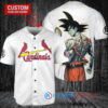 St. Louis Cardinals x Son Goku Kakarot Super Saiyan Dragon Ball Z with Trophy Baseball Jersey White