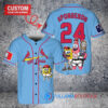 St. Louis Cardinals x SpongeBob SquarePants with Trophy Custom Baseball Jersey Light Blue