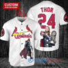 St. Louis Cardinals x Thor Marvel with Trophy Custom Baseball Jersey White