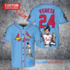 St. Louis Cardinals x Vegeta Super Saiyan Dragon Ball Z with Trophy Custom Baseball Jersey Light Blue