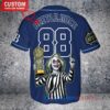 Tampa Bay Rays x Beetlejuice Halloween with World Series Trophy Custom Baseball Jersey Navy