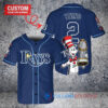 Tampa Bay Rays x Dr Seuss with World Series Trophy Custom Baseball Jersey Navy