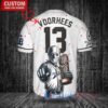Tampa Bay Rays x Friday the 13th Jason Voorhees Halloween with World Series Trophy Custom Baseball Jersey White Home Replica