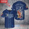 Tampa Bay Rays x Limited Edition with World Series Trophy Custom Baseball Jersey Navy