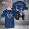 Tampa Bay Rays x Lord Voldemort Harry Potter with Trophy Custom Baseball Jersey Navy
