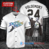 Tampa Bay Rays x Lord Voldemort Harry Potter with Trophy Custom Baseball Jersey White Home Replica