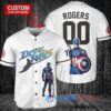 Tampa Bay Rays x Marvel Captain America Steve Rogers with Trophy Custom Baseball Jersey White Home Replica