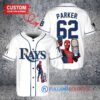 Tampa Bay Rays x Marvel Spiderman with Trophy Custom Baseball Jersey White Alternate Replica