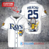 Tampa Bay Rays x Pikachu Pokemon with Trophy Custom Baseball Jersey White Alternate Replica