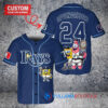 Tampa Bay Rays x SpongeBob SquarePants with Trophy Custom Baseball Jersey Navy