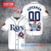 Tampa Bay Rays x Superman DC Comics with Trophy Custom Baseball Jersey White Alternate Replica