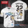 Tampa Bay Rays x The Simpsons Bart Simpson, Homer Simpson, Lisa Simpson with Trophy Custom Baseball Jersey White Home Replica