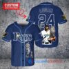 Tampa Bay Rays x Wolverine Logan with Trophy Custom Baseball Jersey Navy