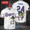 Texas Rangers Baby Yoda Star Wars Mandalorian Trophy Baseball Jersey White