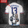 Texas Rangers Jason Voorhees Halloween World Series Trophy Baseball Jersey White