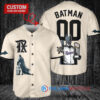 Texas Rangers x DC Comics Batman The Dark Knight with Trophy Custom Baseball Jersey Cream