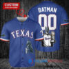 Texas Rangers x DC Comics Batman The Dark Knight with Trophy Custom Baseball Jersey Royal
