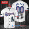 Texas Rangers x DC Comics Batman The Dark Knight with Trophy Custom Baseball Jersey White