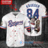 Texas Rangers x Freddy Krueger Halloween World Series Trophy Baseball Jersey White