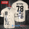Texas Rangers x Halloween Michael Myers with Trophy Custom Baseball Jersey Cream
