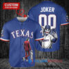 Texas Rangers x Joker DC Comics with Trophy Custom Baseball Jersey Royal
