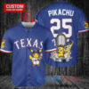 Texas Rangers x Pikachu Pokemon with Trophy Custom Baseball Jersey Royal