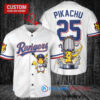 Texas Rangers x Pikachu Pokemon with Trophy Custom Baseball Jersey White