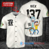 Texas Rangers x Rick and Morty with Trophy Custom Baseball Jersey Cream
