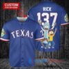 Texas Rangers x Rick and Morty with Trophy Custom Baseball Jersey Royal