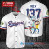 Texas Rangers x Rick and Morty with Trophy Custom Baseball Jersey White