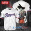 Texas Rangers x Son Goku Kakarot Super Saiyan Dragon Ball Z with Trophy Baseball Jersey White