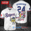 Texas Rangers x SpongeBob SquarePants with Trophy Custom Baseball Jersey White
